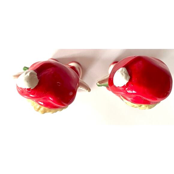 VTG Lefton Sweet Lil Angels Figurines with Berets Christmas Set of 2 - Picture 6 of 10